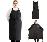 1 pièce Tablier grande taille, Tablier professionnel unisexe avec 2 poches, convient pour la cuisine, le travail, la cuisson, grand tablier pour plusieurs occasions 97*88cmUnicolorePolyester