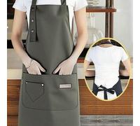 1 pièce Tablier imperméable et anti-huile pour usage domestique, tabliers avec poches, tabliers de cuisine en polyester résistants aux taches, adaptés pour la maison, le restaurant, l'artisanat, le ja