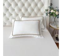 1 pièce Taie d'oreiller 100% polyester, style bohème, légère et respirante, douce et confortable, avec bordure en dentelle à petites boules, sans insert d'oreiller, taie d'oreiller simple, pour la déc