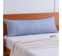 1 pièce Taie d'oreiller de corps 100% Premium lavée super douce bleu clair à motif rayé en forme de cœur, sans rembourrage, douce et respirante avec fermeture enveloppante, convient pour le lit, le ca