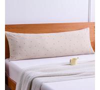 1 pièce Taie d'oreiller de corps 100% Premium lavée super douce, motif rayé en forme de cœur kaki, sans rembourrage, douce & respirante avec fermeture enveloppe, convient pour le lit, le canapé, le sa