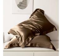 1 pièce Taie d''oreiller de style simple et à la mode en soie glacée de couleur unie. Housse d''oreiller douce et respirante pour la chambre, le salon, le bureau, le canapé et la décoration de coussin