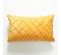 1 Pièce Taie D'oreiller En Velours Hollandais À Motif Diamant Avec Plis, Design Géométrique Rectangulaire Solide Et Doux Et Résistant À La Couleur 30*50GéométriqueFlanelle