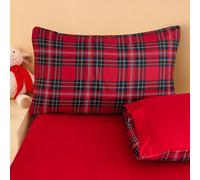 1 pièce Taie d'oreiller imprimée à carreaux rouges (insert de coussin non inclus), douce et respirante, convient pour le salon, la chambre à coucher, le canapé, la décoration de la maison, l'oreiller 