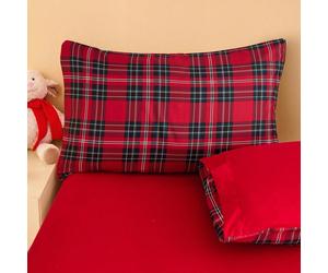 1 pièce Taie d'oreiller imprimée à carreaux rouges (insert de coussin non inclus), douce et respirante, convient pour le salon, la chambre à coucher, le canapé, la décoration de la maison, l'oreiller 