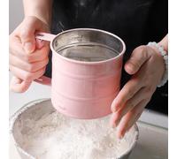 1 pièce Tamis à farine portatif en acier inoxydable, tasse à tamis à poudre de type pression, tamis à sucre glace portable, outil de cuisson pour la fabrication de gâteaux et de biscuits Taille Unique