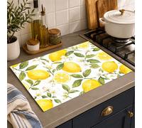 1 pièce Tapis absorbant en terre de diatomée à motif citron bleu et blanc, tapis de séchage absorbant pour comptoir de cuisine, tapis pour machine à café, tapis pour cafetière à filtre, tapis de drain