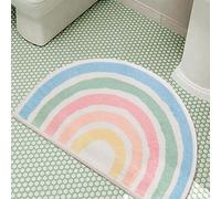 1 pièce Tapis antidérapant à motif arc-en-ciel, tapis de sol mignon en demi-cercle pour salle de bain, décoration de sol de salle de bain, tapis de sol extérieur, paillasson d'entrée, décoration d'aut