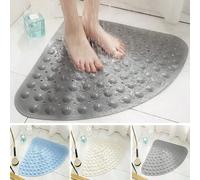 1 pièce tapis antidérapant de salle de bain en forme d'éventail, tapis de sol de massage pour la salle de bain, la douche 1 tapis de salle de bain en forme d'éventail (blanc),1 tapis de salle de bain 