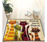 1 pièce Tapis d'accueil chat de dessin animé, tapis de cuisine absorbant et séchant rapidement, tapis d'entrée super doux antidérapant, convient pour la salle de bain, la chambre, la cuisine, le salon