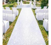 1 pièce Tapis d'allée de mariage blanc brillant, décoration romantique d'allée de mariage, décoration de mariage, décoration de fête d'anniversaire, fournitures de fête de mariage, douche de mariée, c