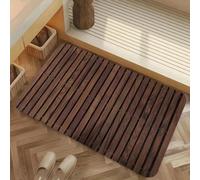 1 pièce Tapis de bain en diatomite super absorbant avec texture de bambou naturel - antidérapant, séchage rapide, convient pour l'entrée, la salle de bain, la cuisine, le salon, le café, le bar, le ja
