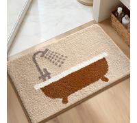 1 pièce Tapis de bain en flocage moelleux et confortable sous les pieds pour baignoire et douche, dos en TPR antidérapant, tapis de couloir, chambre, salon, tapis de jet à côté, tapis lavable en machi