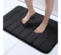 1 pièce Tapis de bain en mousse à mémoire de forme de couleur unie, absorbant et antidérapant, tapis de toilette, tapis de bain Taille Unique,Noir-1,Beige,gris clair,rose,bleu marine,Brosse de nettoya