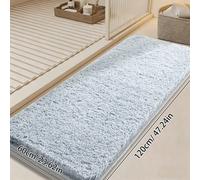 1 pièce Tapis de bain en peluche douce et longue, tapis absorbant antidérapant et anti-humidité pour l'entrée de la baignoire et la chambre 40*60,50*80,60*120,60*150,60*170UnicolorePolyester