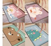 1 pièce Tapis de bain en silicone créatif et de dessin animé, tapis de bain absorbant et séchage rapide, tapis de sol en caoutchouc antidérapant pour la maison, lavable, portable, cadeau idéal pour la