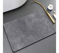 1 pièce Tapis de bain moderne en caoutchouc gris, absorbant et doux, antidérapant et lavable en machine. Convient pour la salle de bain, l'entrée des toilettes, devant la baignoire, la porte de douche