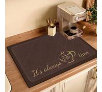 1 pièce Tapis de bar à café - Séchage rapide, super doux en terre de diatomées, résistant à la chaleur, tapis de drainage pour ustensiles de cuisine avec design "Bar à café", très adapté pour le compt