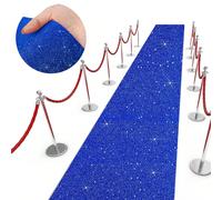 1 pièce Tapis de cérémonie bleu pailleté, tapis d'allée de mariage, tapis pailleté pour décoration de mariage, fête d'anniversaire, cérémonie 1 pièce 75*300cm,1 pièce 75*100cm,1 pièce 75*500cmNon-tiss