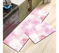 1 pièce Tapis de cuisine en silicone à motif de marbre rose, absorbant, antidérapant, anti-salissure, convient pour la ferme, l'entrée, l'intérieur, la décoration de la pièce, la cuisine, la salle à m
