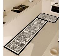 1 pièce Tapis de cuisine en silicone, antidérapant et antichoc, matériau doux et confortable, séchage rapide, résistant à l'usure et aux taches, avec un motif classique noir et blanc, adapté pour la c