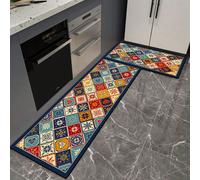 1 pièce Tapis de cuisine en silicone, motif géométrique pixel, anti-fatigue, doux et confortable, antidérapant et anti-chute, séchage rapide, durable, convient pour la cuisine, la salle à manger, l'en