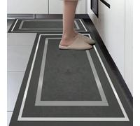 1 pièce Tapis de cuisine en terre de diatomées en gel de silice avec des lignes de gradient de texture avancées, tapis de cuisine anti-fatigue et rembourré de style luxueux, tapis rapide à séchage rap