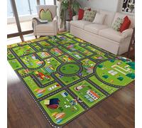 1 pièce Tapis de jeu, Tapis de jeu avec design mignon de voiture, Convient pour les voitures et les trains jouets, Tapis de zone de jeu avec dos antidérapant, Tapis amusant, Cadeau idéal pour la chamb
