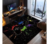 1 pièce Tapis de luxe 3D à motif coloré et de manette de jeu, style Ins thème de jeu vidéo, tapis rectangulaire doux antidérapant, convient pour l'extérieur, l'entrée, le salon, la chambre, la buander