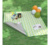 1 pièce Tapis de pique-nique extérieur avec imprimé de feuilles fraîches, convenant pour 4-8 personnes. Tapis de sol épais, pliable et imperméable en feuille d'aluminium. Idéal pour le pique-nique, le