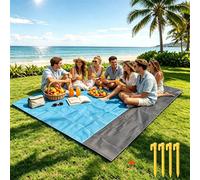 1 pièce Tapis de plage à poche à cordon, ultra-portable, durable, pliable rapidement, imperméable, couverture de plage imperméable extra large, couverture de plage imperméable pliable à poche, tapis d