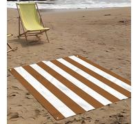 1 pièce Tapis de plage à rayures brunes, tapis de plage extra large, léger et durable. Parfait pour les voyages, le camping et les pique-niques. Taille extra large pour adultes. Idéal pour la plage et