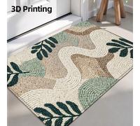 1 pièce Tapis de porte à texture tissée, tapis de couloir long, tapis en cachemire à motif imprimé vintage 3D multicolore, tapis de sol antidérapant avec fond en TPR, convient pour la salle de bain, l