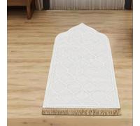 1 pièce Tapis de prière floral élégant - Flanelle douce, lavable en machine, tapis de confort rectangulaire avec un design de mosquée éclairée à l'or pour l'intérieur 50*100,70*110Polyester