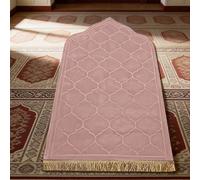 1 pièce Tapis de prière floral élégant - Flanelle douce, lavable en machine, tapis de confort rectangulaire avec un design de mosquée éclairée à l'or pour l'intérieur 50*100,70*110Polyester