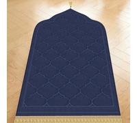 1 pièce Tapis de prière musulman en flanelle, tapis de prière épais en mousse douce orienté vers La Mecque, tapis de décoration de maison pour le Ramadan avec un design classique en relief 65*115Polye