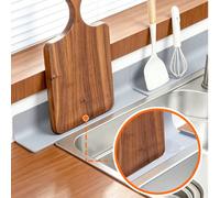 1 pièce Tapis de protection anti-éclaboussures en silicone pour évier de cuisine, tapis de drainage à bord étroit étendu, tapis de rangement pour comptoir, tapis antidérapant pour bar Gris 1 pièce,Gri