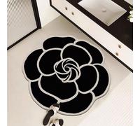 1 pièce Tapis de salle de bain à motif de ligne et de fleur simple, tapis en diatomite de silicone doux, à séchage rapide et antidérapant pour toilettes/salle de bain/entrée, décoration de chambre 100