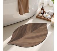 1 pièce Tapis de salle de bain en gel de silice épais, motif vintage de grain de bois nordique, fond en caoutchouc antidérapant, absorbant rapide et séchage rapide, doux et confortable, convient pour