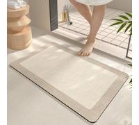1 pièce Tapis de salle de bain en velours de style minimaliste, couleur unie, avec fond antidérapant en TPR, absorbant l'eau et facile à nettoyer. Décoration de salle de bain, tapis de sol, tapis d'en