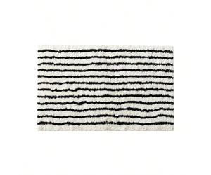 1 pièce Tapis de salle de bain imprimé, tapis de salle de bain doux, matelas, tissu imitation cachemire, base en plastique avec pois au fond, tapis de porte rayé, tapis de décoration de meubles, tapis