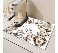 1 pièce Tapis de séchage absorbant en terre de diatomée, tapis pour machine à café, plateau de récupération pour cafetière à filtre, tapis de séchage de vaisselle pour comptoir de cuisine, tapis de ré