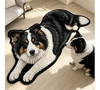 1 pièce Tapis de sol avec chiot Border Collie, tapis de salon, tapis, tapis de salon, petit tapis de zone, tapis, décoration de maison, grand tapis de salon, tapis rond, décoration de salon, décoratio