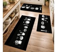 1 pièce Tapis de sol de cuisine noir et blanc, tapis absorbant en polyester, tapis de porte anti-salissure, tapis de sol pour la maison, convient pour la cuisine, le salon, l'entrée, le balcon, la sal