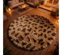 1 pièce Tapis de sol rond imprimé léopard, tapis décoratif, décoration de chambre, petit tapis, tapis, décoration de maison, tapis de salon, petit tapis de salon, tapis de chambre, décoration de maiso