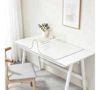 1 pièce Tapis de table en verre transparent doux, Tapis de table à dîner en PVC transparent, Protecteur de bureau de couleur unie minimaliste, Tapis de table transparent résistant à l'eau et à l'huile
