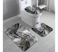 1 pièce Tapis de toilette moderne avec motif de peinture à l'encre pour la décoration de la maison. Tapis de bain antidérapant épais et doux. Accessoires de salle de bain, décoration de salle de bain 