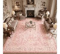 1 pièce Tapis de zone bohème géométrique floral rayé élégant et de luxe, tapis rectangulaire européen et américain en fausse laine douce et lavable, convient pour le salon, la chambre, l'entrée, la sa