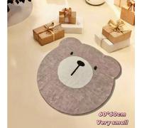 1 pièce Tapis en forme de tête d'ours brun mignon, tapis décoratif asymétrique en forme de tête d'animal, décoration de chambre, petit tapis, tapis, décoration de maison, tapis de salon, petit tapis d