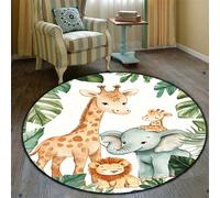 1 pièce Tapis rond à motif animal de dessin animé, tapis de décoration pour la maison, tapis doux et confortable, tapis pour salon, tapis pour chambre à coucher, tapis pour siège de canapé, tapis pour
